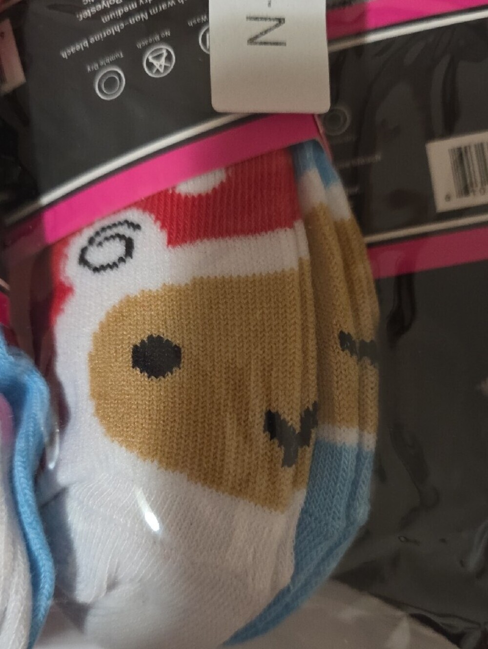 Kids Polka Dot Monkey Character Ankle Socks - Pink, Purple, Black, Red, Blue - Picture 4 of 4
